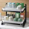 Adjustable 6-Tier Metal Cup Organizer Rack Countertop Or Wall Mount Modern Drinkware Storage Glasses Wine Cups Mugs
