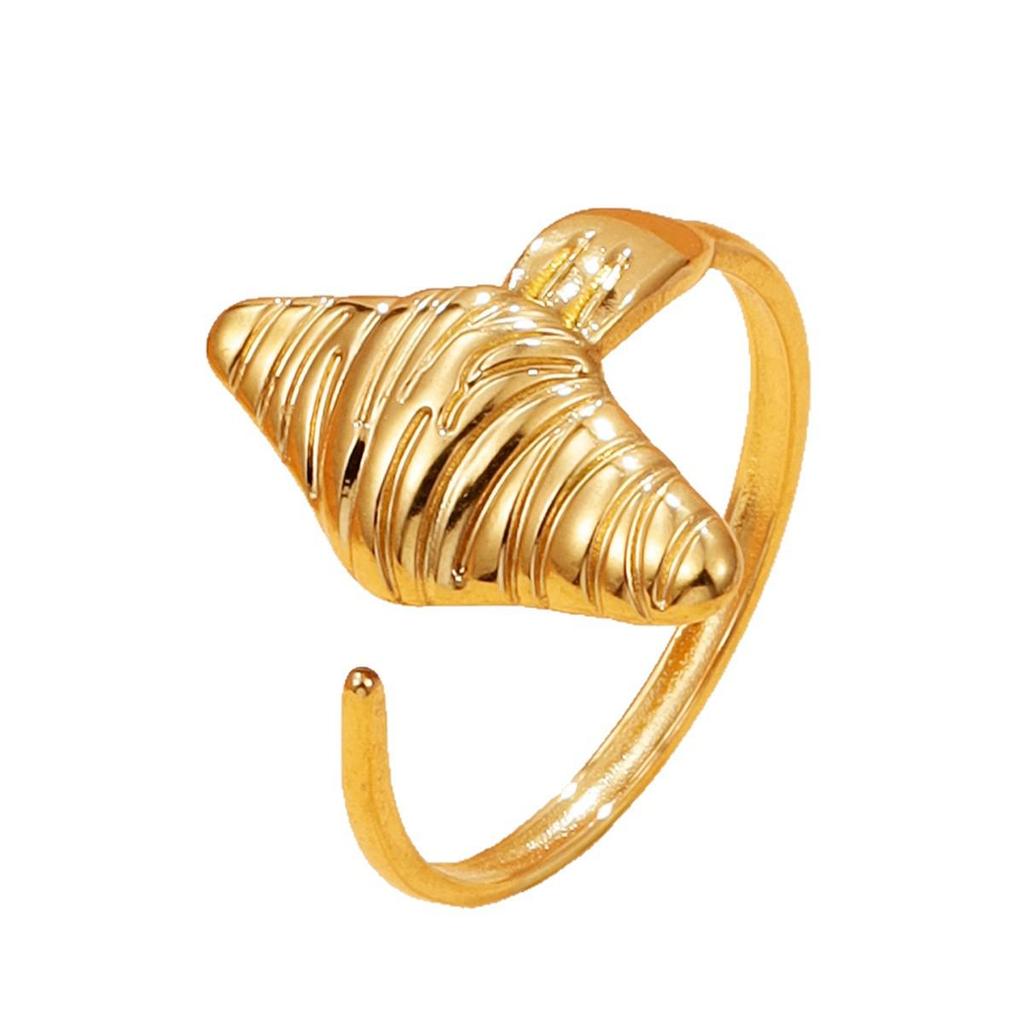 18K Gold Stainless Steel Seashell & Animal Ring, Ocean Resort Style, Adjustable.