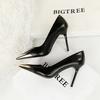 Damen Retro Bankett High Heels Ultra-High Heels Flache Mund Metall Spitze Einzelschuhe