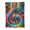 Colorful Musical Note Music Score Blankets Soft Warm Flannel Throw Blanket Bedspread for Bed Living Room Picnic Travel Home Sofa