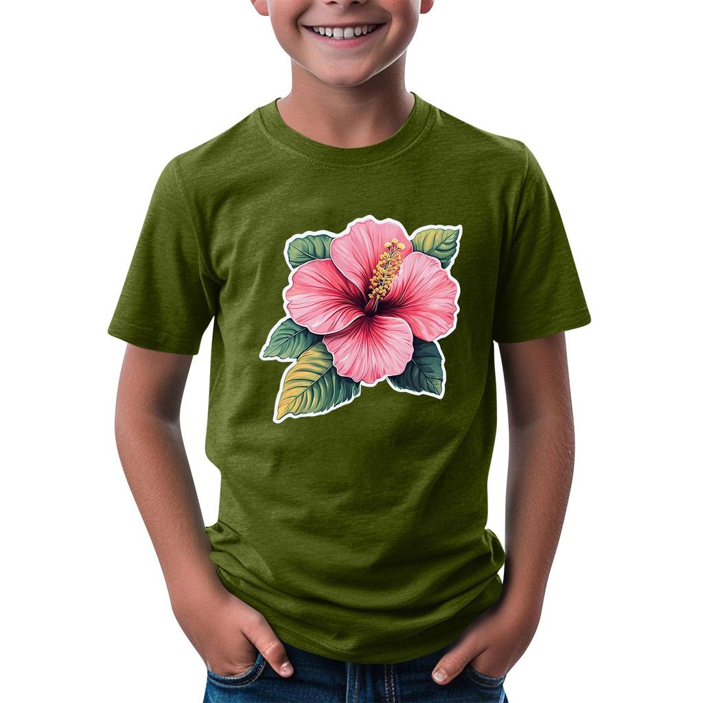 Children's Fashion Daily Printed Round Neck Short Sleeved Casual T-shirt Top