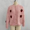 Autumn and winter hook flower embroidery three-dimensional strawberry Fried Dough Twists pearl button knitting sweater cardigan coat 3520 EMA
