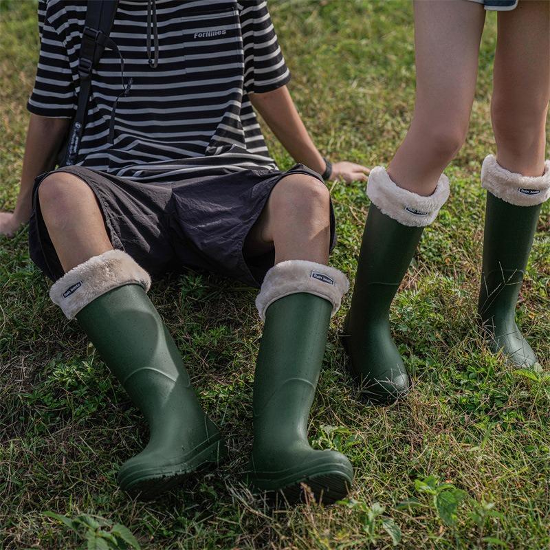 Rain Shoes Men's and Women's Non-slip Waterproof High Rain Boots Outdoor Wading Long Rubber Shoes Fishing Couple Hiking Shoes