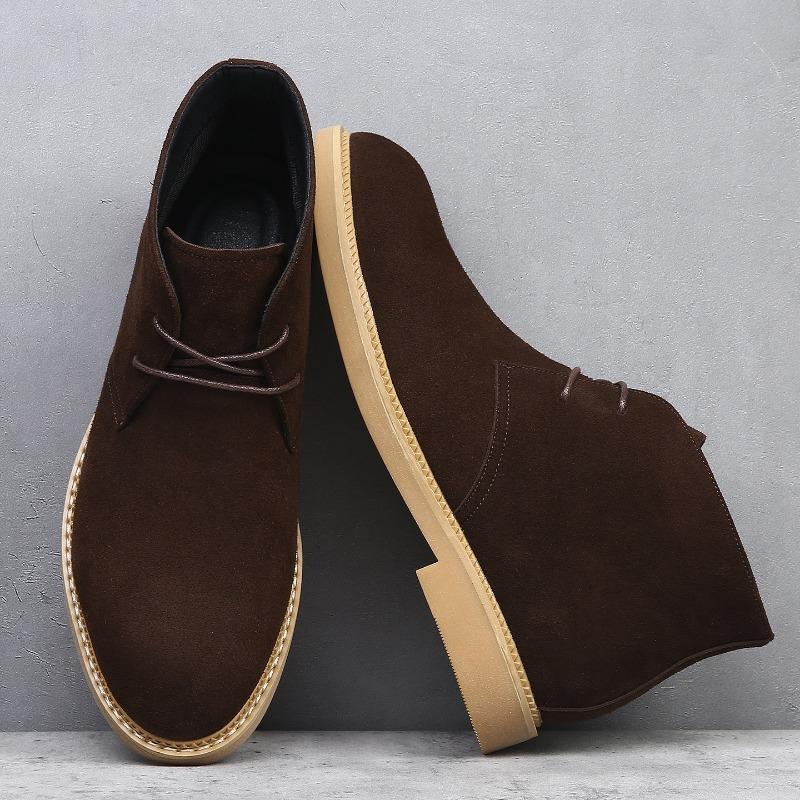 Desert Boots Men's Large Size 4 Martin Boots Men's High-top British Retro Leather Trend Versatile Casual Leather Boots