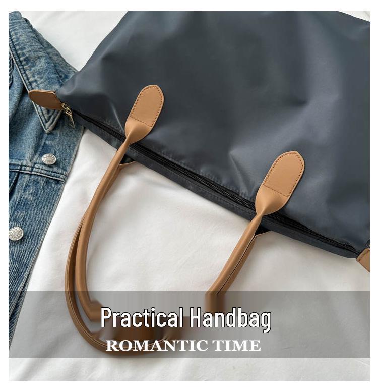 Bolso Tote Casual de Moda de Tela Oxford - Gran Capacidad, Bolso Versátil de Un Solo Hombro para Principios de Otoño