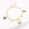 Gold-Plated Starfish Coconut Tree Flower Copper Bead Chain Bracelet Fashion for Women Girls Party Vacation Beach Jewelry Gift
