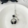 Phone Chain Earphone-shaped Keychain Glitter Microphone Pendant Cool Y2K Guita Pendant  Bag Hanging