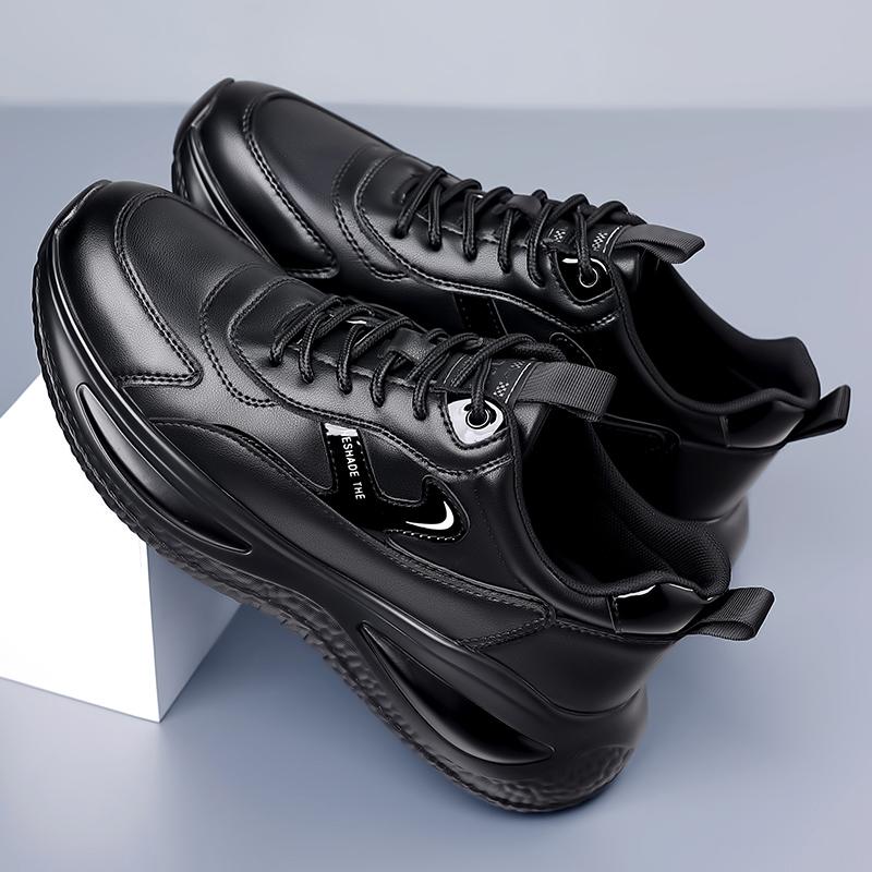 Мужская обувь, Спортивная повседневная обувь, Мужские кожаные дышащие кроссовки для бега, Модная белая обувь 38