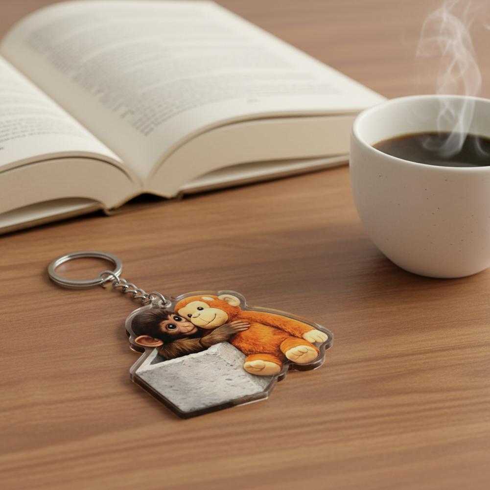 Fashion Punch Monkey Keychain Accessories Bag Kawaii Cute Animal Key Ring Chains Jewelry Fans Friends Birthday Gifts