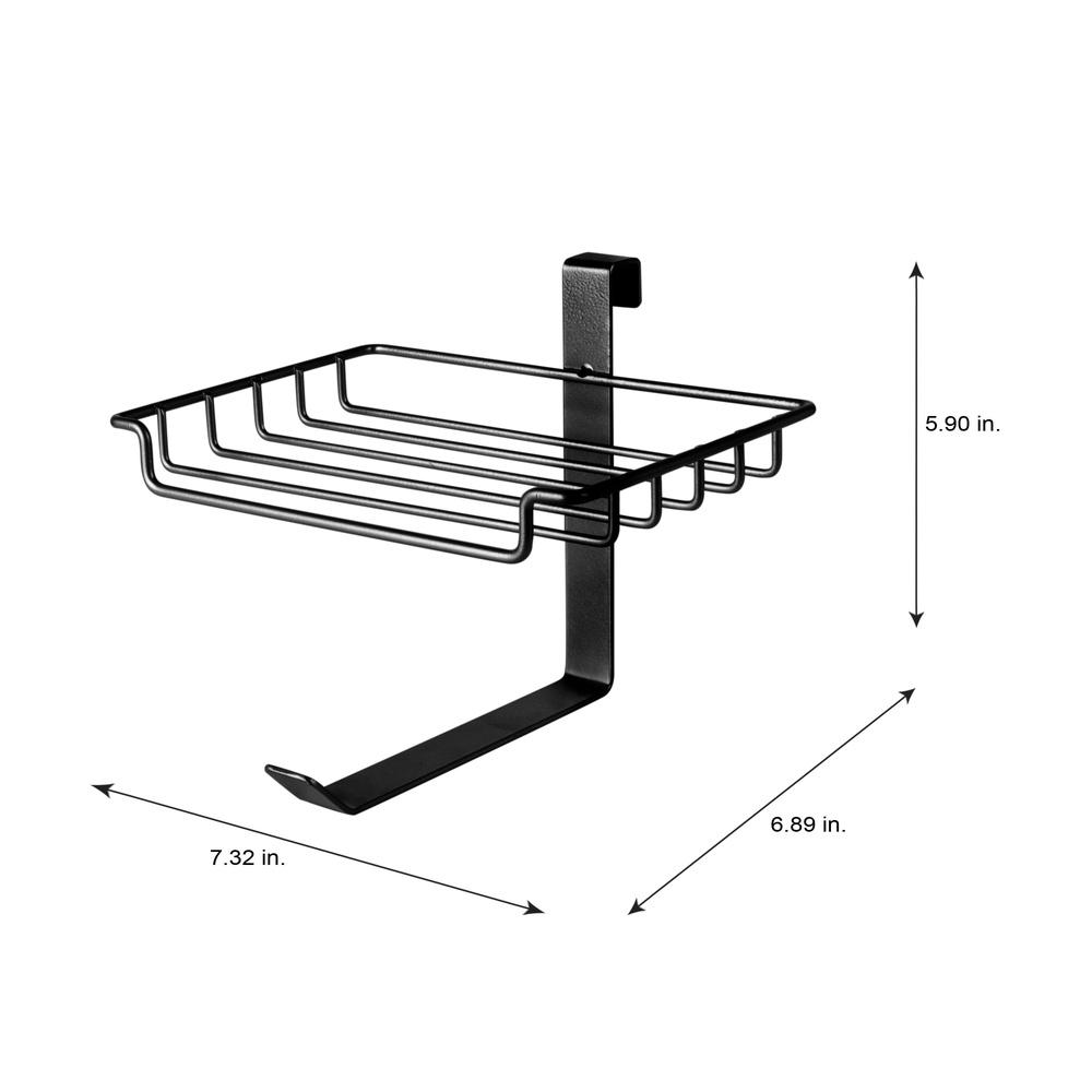 Over the Tank Tissue Dispenser with Shelf Wipes Phone Holder Easy Installation Bathroom Storage Solution