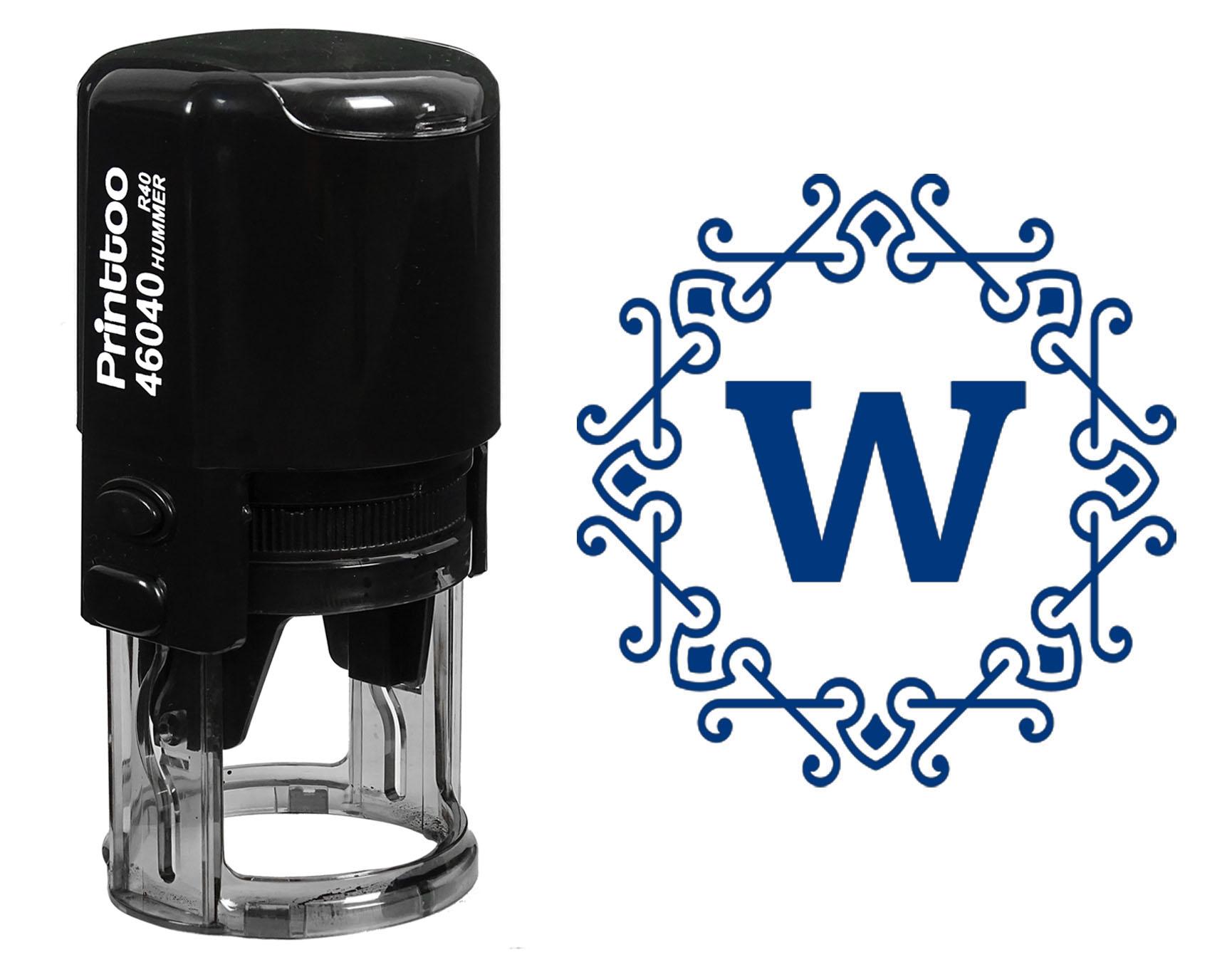 

Printtoo Self Inking Office Stationary Octagon Celtic Swirl Frame Alphabet W Monogram Initial Rubber 30 mm Diameter (Approx) синій