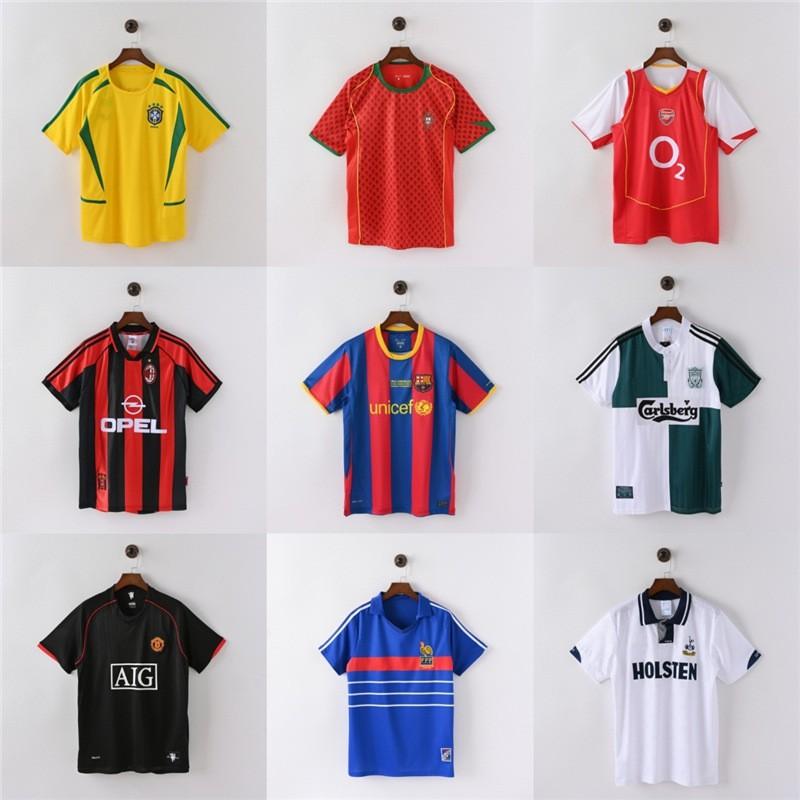 Vintage Football Jerseys Retro National Club Team Shirts Brazil Portugal France Germany Arsenal AC Milan