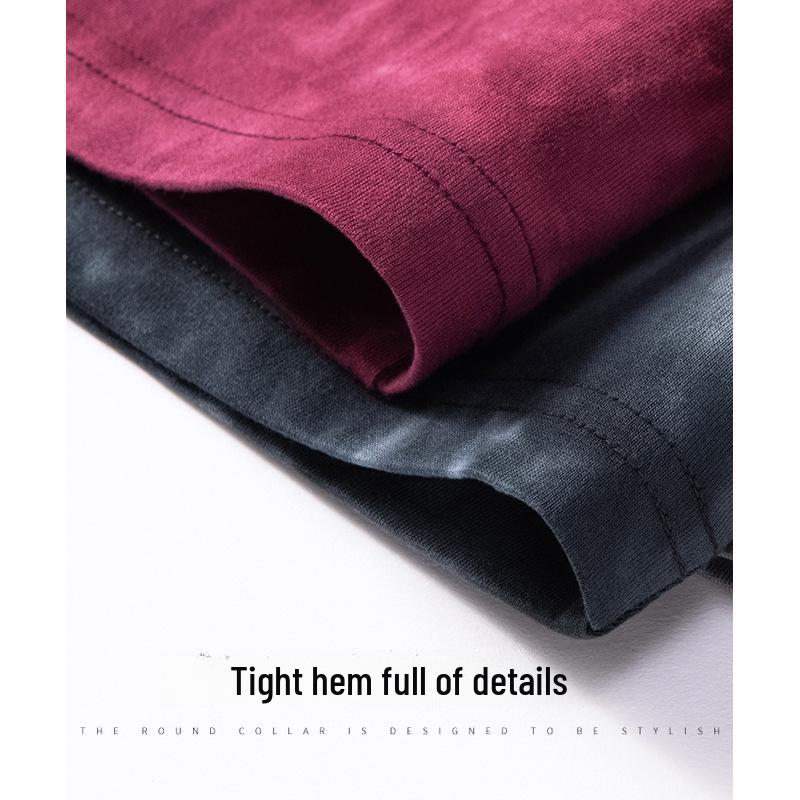 Pánské tričko s krátkým rukávem v retro stylu tie-dye ve stylu Hongkongu, volného střihu