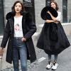 Parka da donna con fodera in lana pelosa, cappuccio, giacca invernale con collo in pelliccia, spessa fodera in peluche, cappotto in cotone caldo imbottito da neve