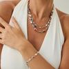 Light Luxury Colored Acrylic Diamond Necklace Women, Fashionable Imitation Turquoise Metal Collarbone Chain Necklace