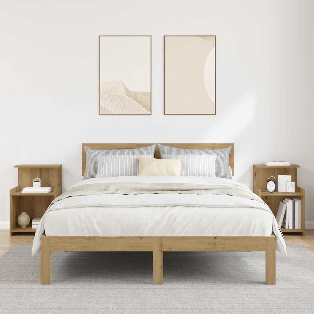 Nightstand 2 Pcs Artisan Oak 40 X 35 X 60 Cm Engineered Wood