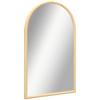 Arched Wall Mirror, Wooden Frame, 110 x 65 cm, Natural Wood