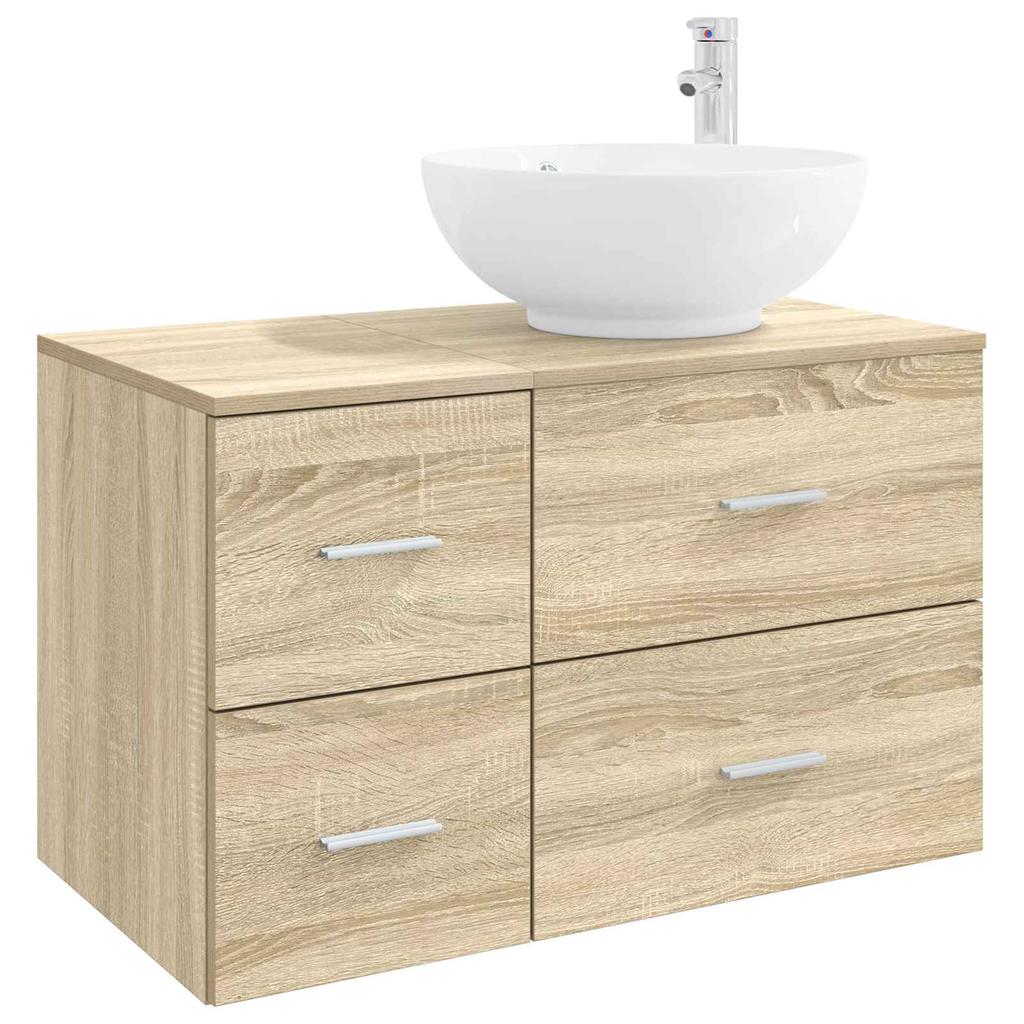 Bathroom Furniture Set 2 Pieces Sonoma Oak Engineered Wood