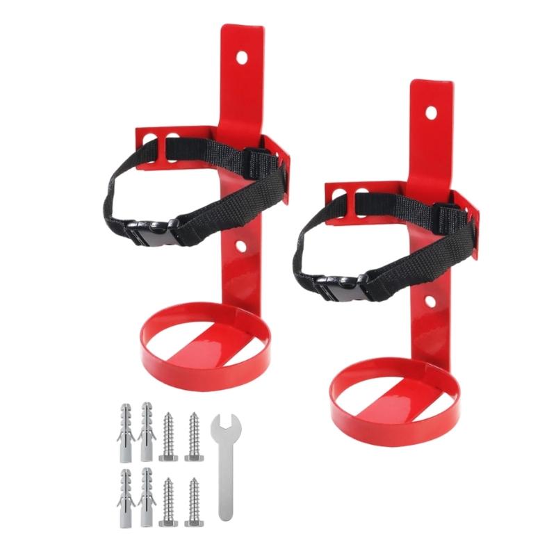 Voertuig Brandblusser Beugel 2 Stuks Metalen Montageframe met Verstelbare Riem voor Garage Boot Wandopslag Toegang