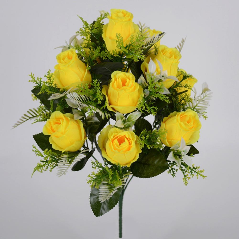 12 Heads Real Happy Flower Mini 9 Colors Natural Simulated Rose Photography Photo Gift Valentine's Day Flowers Home Decorative