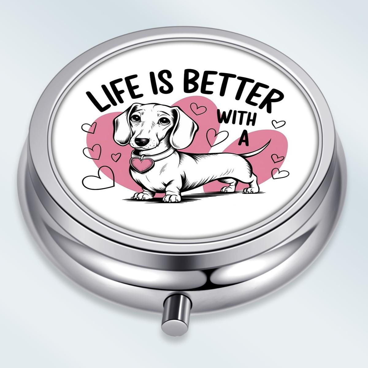 

Portable Pill Box with 3 Compartments, Mini Metal Medicine Organizer Case, Cute Printed Pill Container for Vitamins, Pills, Jewelry, Travel, Daily Use різнокольоровий