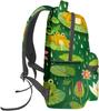 Cute Frog Backpack,Lotus Flowers Lily Pad Polyester Backpacks,Lightweight Double Shoulder Back Pack For Kids Teens,Fun Green Boo