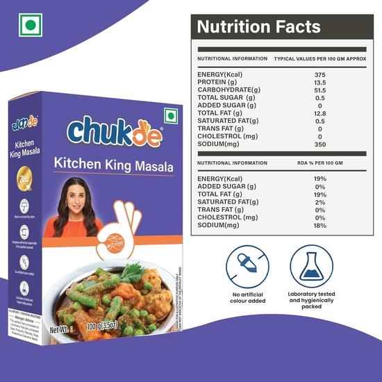 Chukde - Kitchen King Masala - Powder Blend Spice - Aromatic and Savory Spice Mix for All Your Recipes - 100 Gm (Pack Of 2)
