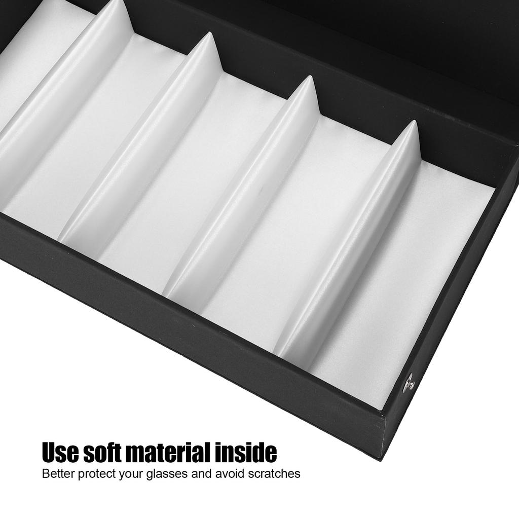5 Grids Glasses Storage Box Protective Sunglasses Display Case Travel Jewelry Organizer