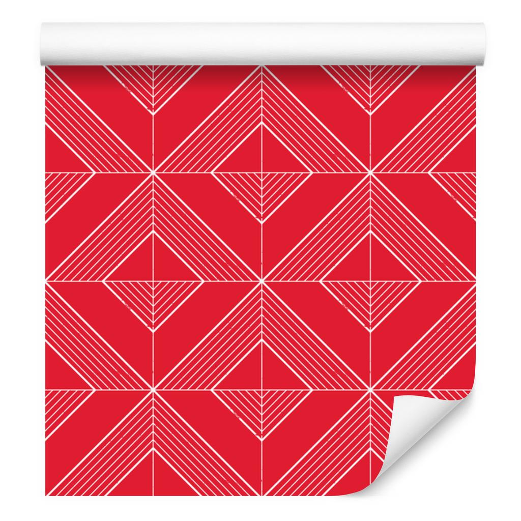 Wallpaper Geometric rhombuses red and coral, red background 50x1000