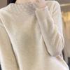 Autumn and Winter New Drum Wave Round Neck Women's Knitted Sweater Fashionable Versatile Bottoming Sweater Wear Inside and Outside with Long Sleeves