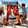 Personalizowany ręcznik plażowy z imieniem Michael Jackson, na wycieczkę, kemping, imprezę plażową, wystrój domu, prezent urodzinowy dla rodziny i przyjaciół