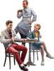 Miniart Maßstab Modernes Café und Kunden Set 2 mit 3 Kunststoff MA38090 1/35 Figuren, Modell,