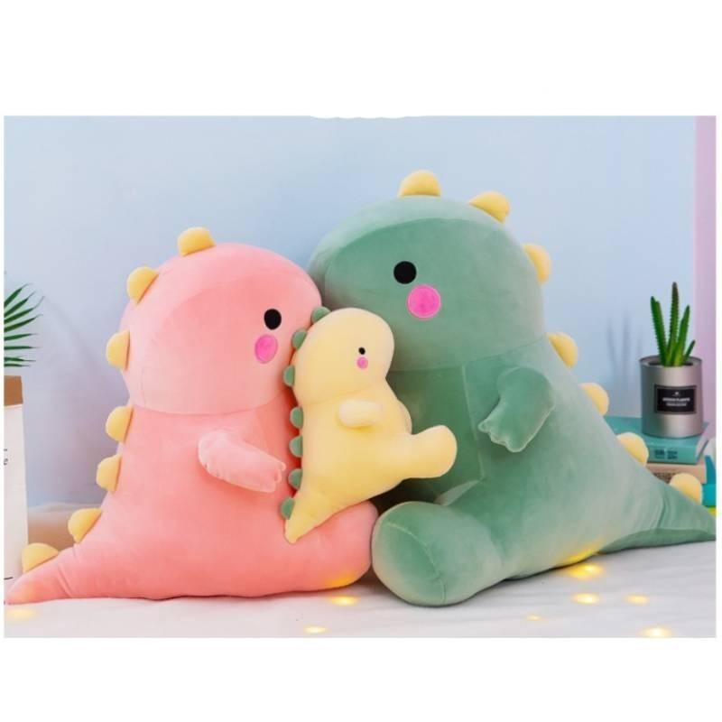 Cute Dinosaur Plush Toy Soft Feather Down Cotton Stuffed Animal Gift Wholesale 22cm Pink