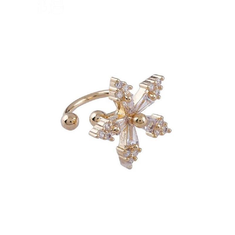 

Korean Bling Crystal Flower Ear Clips Without Piercing Earrings for Women Fashion Butterfly Ear Cuff Wedding Party Jewelry