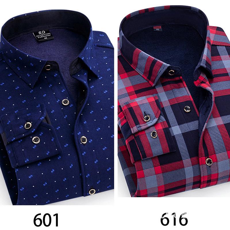 2024 Herren Kariertes Langarm Dickes Warmes Hemd für Herbst und Winter