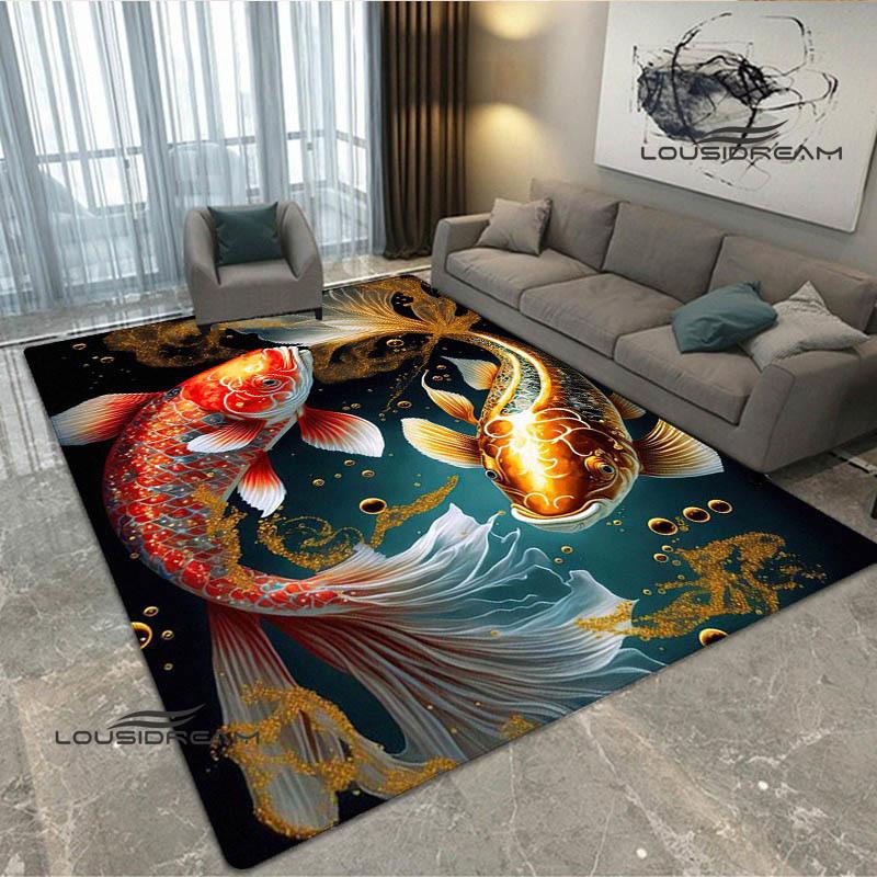 3D fish Cute printed carpet Non -slip carpet Yoga mat door mat photography props kitchen mat area rug birthday gift