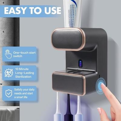 Automatic Toothpaste Dispenser Wall Mounted UV Sterilization Toothbrush Holder Smart Sensor Toothbrush Storage Holder