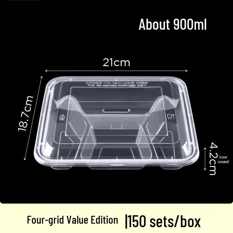 Morona Disposable 4-Compartment Meal Prep Containers