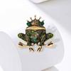 New Fashion Crown Frog Brooch Rhinestone Brooch Creative Versatile Oil Dripping Animal Corsage