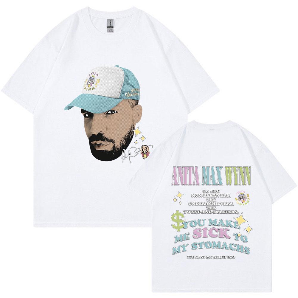 Drake Anita Max Wynn Divertente Meme Grafica Maglietta Unisex Donna Moda Hip Hop Maglietta Oversize Casual Girocollo Cotone Magliette Top