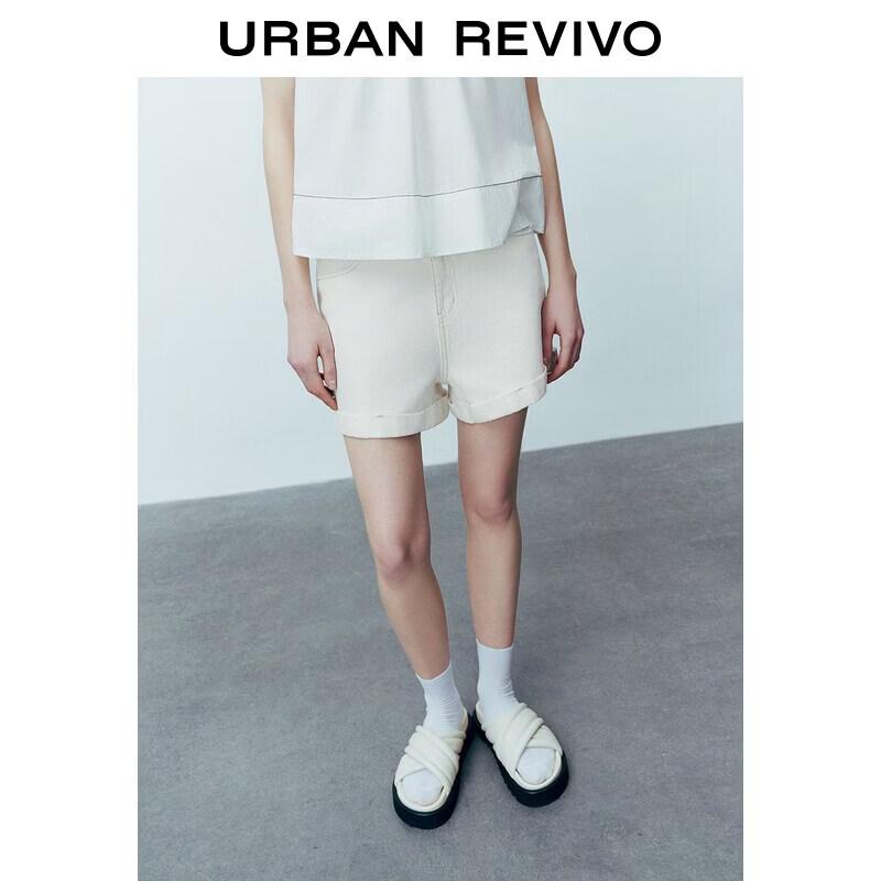 UR2026 Women s High-Waist Rolled Hem Casual Shorts 25