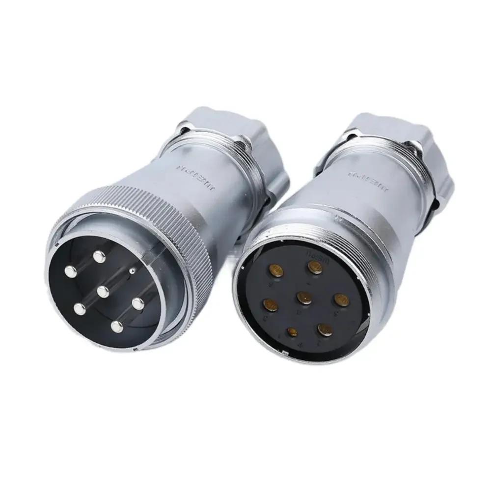 WEIPU WS55 TP+ZP 4 7 40 53 61Pin Panel Waterproof Connector Male Plug Female Socket Power Adapter Screw Solder Install Charger