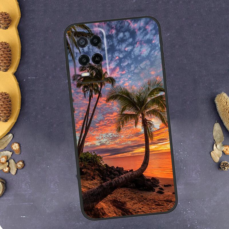 Summer Beach Sunset On Sea Phone Case For Oppo A78 A38 A58 A74 A15 A80 A60 A40 A94 A54 A98 A18 A16 A76 A96 A17 A77 A57S
