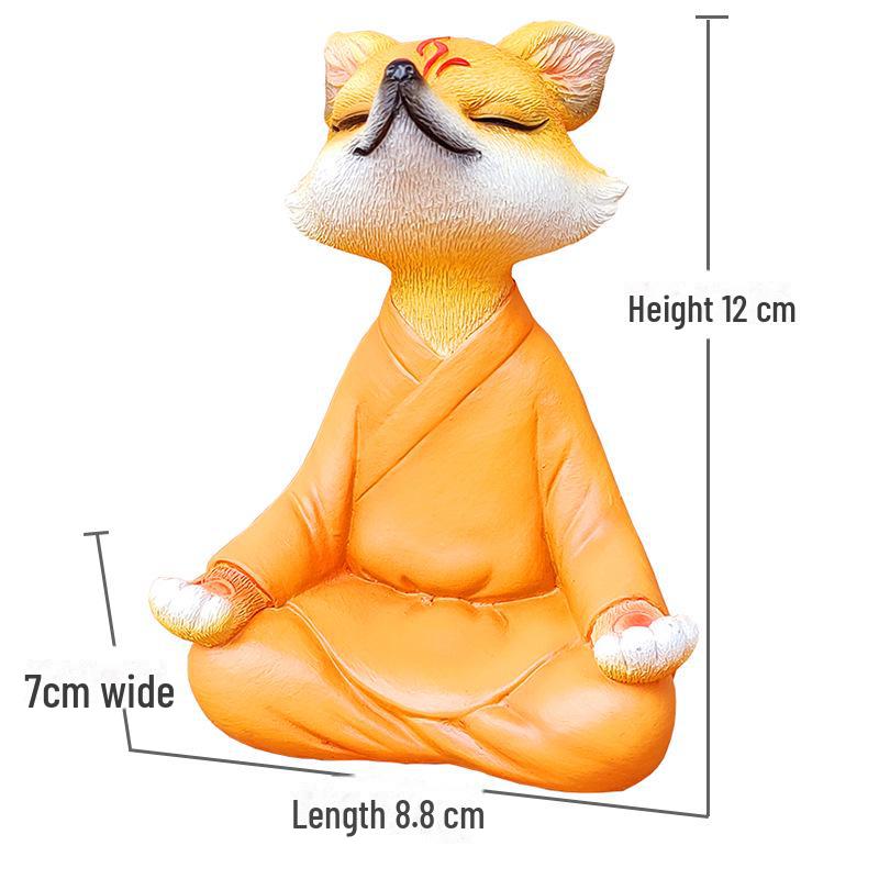 "Zen Vit Räv Suckulent Bonsai: Mediterande Räv Prydnad för Trädgård, Balkong eller Bilinredning"