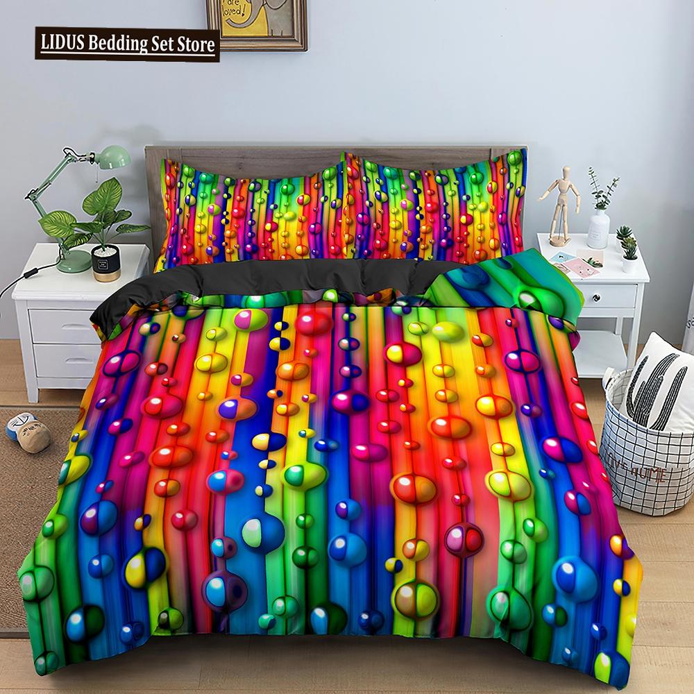 Psychedelic Duvet Cover Set For Kid Adult Boy Comforter Cover Fractal Art Abstract Artwork Polyester Bedding Set King Queen Size