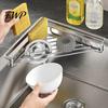 Dishwashing Tool Organizer Corner Sink Stainless Steel Triangular Shelf, Rustproof Compact Wire Kitchen Rack, Space Saving Utensil Drying Rack