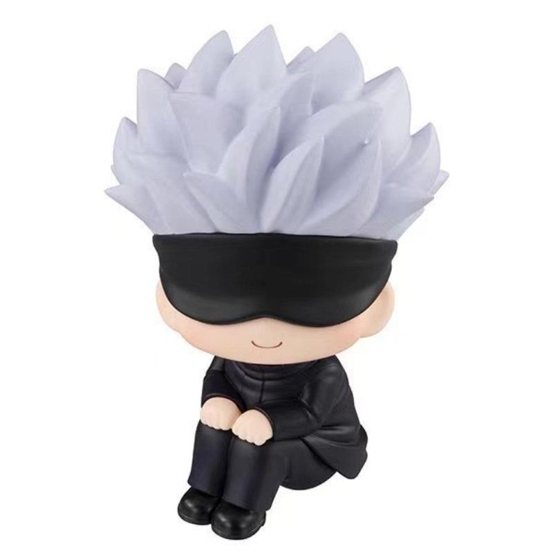 [Caliente] Jujutsu Kaisen Chibi Conjunto De Figuras Sentadas: Yuji, Gojo, Megumi, Nobara-gran Cabeza Lindo Anime Juguete Para
