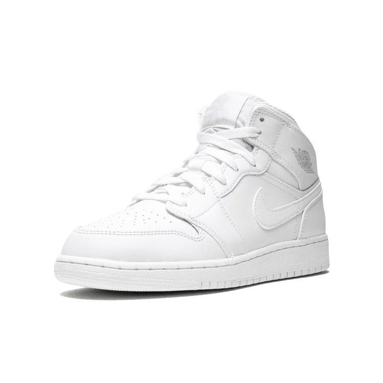 Jordan 1 Retro Mid GS Triple White 554725-104