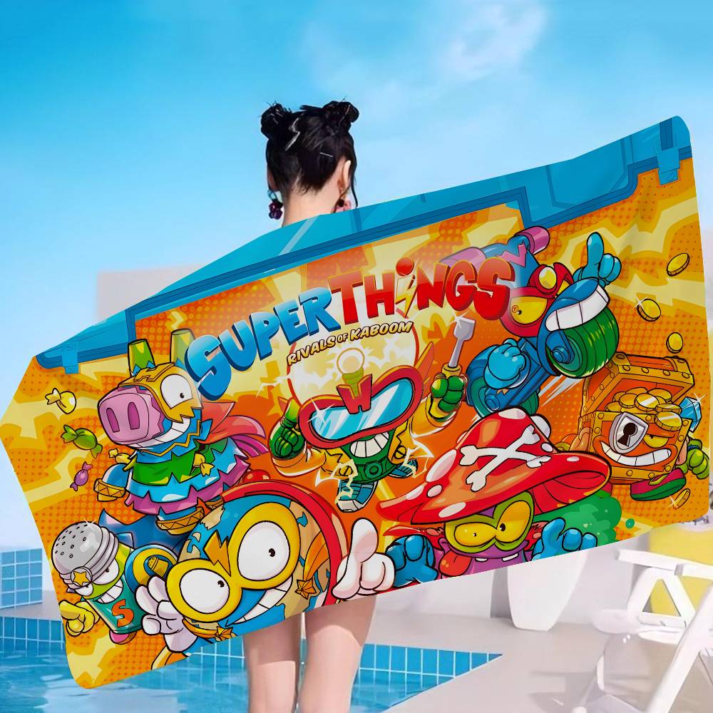 Cute Cartoon Super Zings Microfiber Blanket Quick Drying Beach Towels Oversized Printing Super Absorbent Pool Towel Blanket