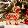 Holiday Party Decor 2D Acrylic Goat Christmas Tree Pendant, Keychain Bag Charm, Cute Sheep Rearview Pendant Decorations Mirror Hanging Ornament